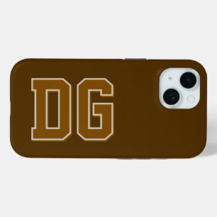 Coque Case-Mate iPhone Initiales Monogramme Marron Moderne