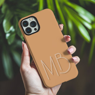 Coque iPhone 16 Pro Max Initiales Monogramme Moderne Buff Contemporain