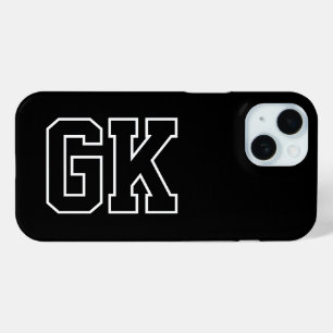 Coque Case-Mate iPhone Initiales Monogramme Noir Blanc Moderne