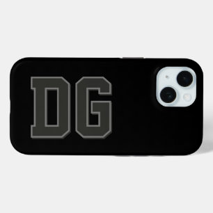 Coque Case-Mate iPhone Initiales Monogramme Noir Gris Moderne