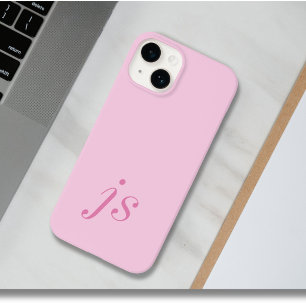 Coque Case-Mate iPhone Initiales Monogramme Rose Élégant Moderne