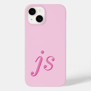 Coque Case-Mate iPhone Initiales Monogramme Rose Élégant Moderne