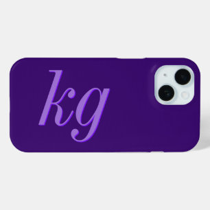 Coque Case-Mate iPhone Initiales Monogramme Violet Élégant Moderne