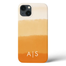 Initiales Monogrammées Élégantes Citrouille Orange
