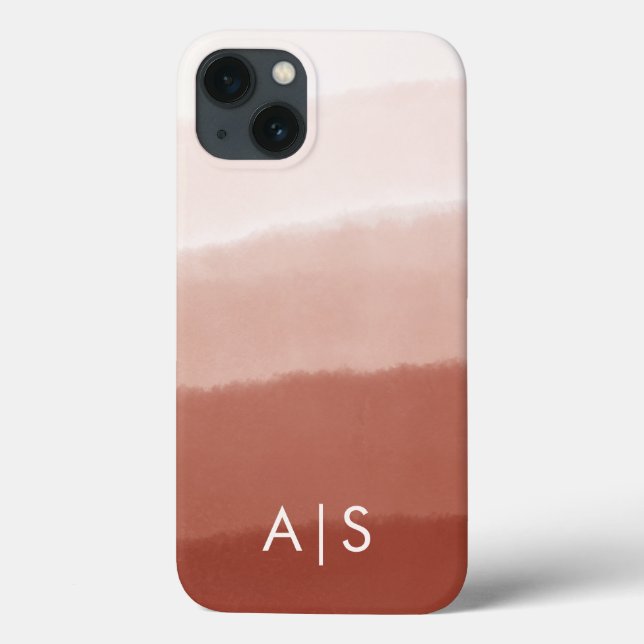 Coques Case-Mate iPhone Initiales Monogrammées Élégantes Cuivre Rouille Om (Verso)