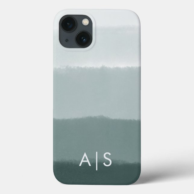 Coques Case-Mate iPhone Initiales Monogrammées Élégantes Limed Spruce Ombr (Verso)
