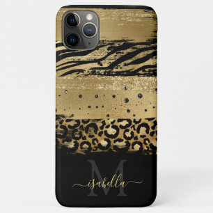 Case-Mate iPhone Case Initiales monogrammes Impression d'animaux Noir Or
