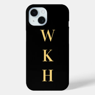 Coque Case-Mate iPhone Initiales Monogrammes Or Noir