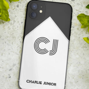 Case-Mate iPhone Case Initiales monogrammes Rétro noir et blanc