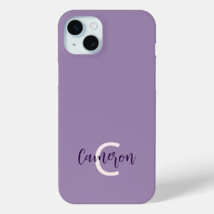 Coque Case-Mate iPhone Initiales Nom Sophisticated Solid Violet