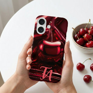Coque Pour iPhone 16 Initiales personnalisées en Marron Luxe - Cerise R