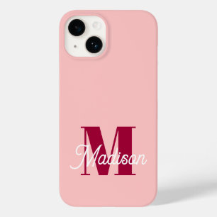 Coque Case-Mate iPhone Initiales personnalisées monogramme rose gras