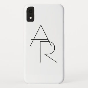 Case-Mate iPhone Case Initiales superposées Modern 2   Noir sur Blanc