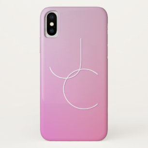 Case-Mate iPhone Case Initiales superposées Modern 2 Ombre rose