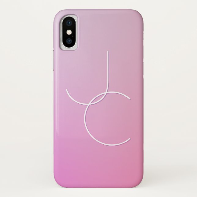 Coques Case-Mate iPhone Initiales superposées Modern 2 | Ombre rose (Dos)
