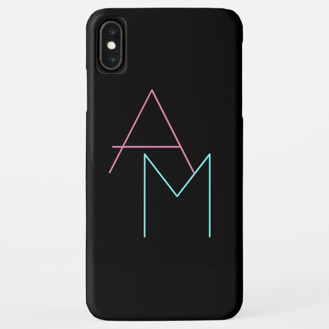 Coques Case-Mate iPhone Initiales superposées modernes | Rose Turquoise No (Dos)