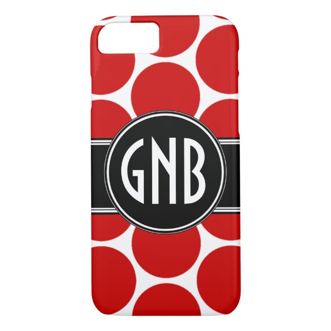 COQUES Case-Mate iPhone INITIATIVES DE MONOGRAM POIS ROUGE (Dos)