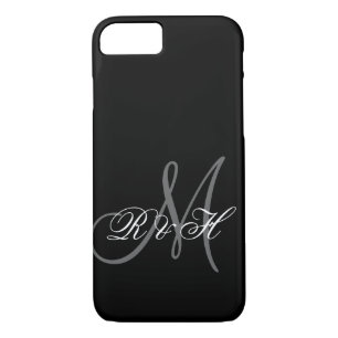 COQUE iPhone 8/7 INITIATIVES DE MONOGRAMME NOIR GRAY