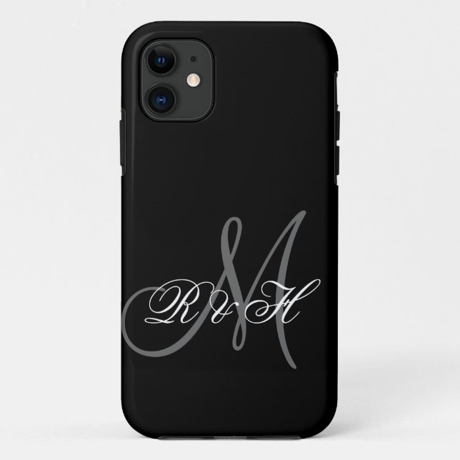 COQUES Case-Mate iPhone INITIATIVES DE MONOGRAMME NOIR GRAY (Dos)