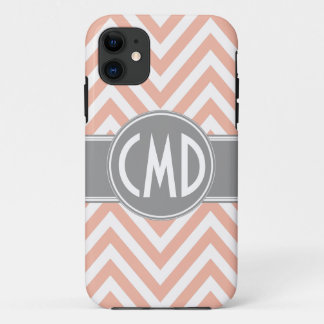 ETUI iPhone Case-Mate INITIATIVES MONOGRAMMES ORANGE CHEVRON
