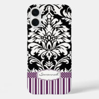 Inséparable Vintage personnalisé pourpre Damask