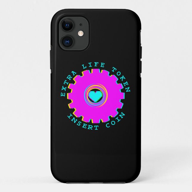 Coques Case-Mate iPhone Insérer un jeton Rétro Arcade Vie supplémentaire C (Dos)