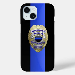 Coque Case-Mate iPhone Insigne de police - Ligne bleue mince