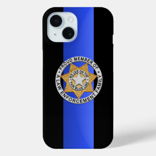 Coque Case-Mate iPhone Insigne de police - Ligne bleue mince