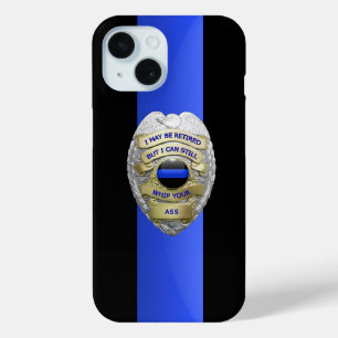 Coque Case-Mate iPhone Insigne de police - Ligne bleue mince