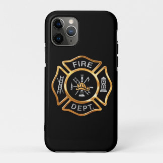 Coque iPhone 11 Pro Insigne d'or de corps de sapeurs-pompiers
