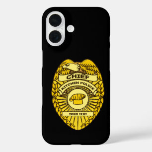 Coque Pour iPhone 16 Insigne du chef de la police de cuisine