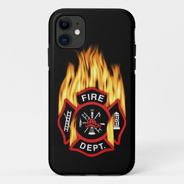 Coques Case-Mate iPhone Insigne flamboyant de corps de sapeurs-pompiers (Dos)