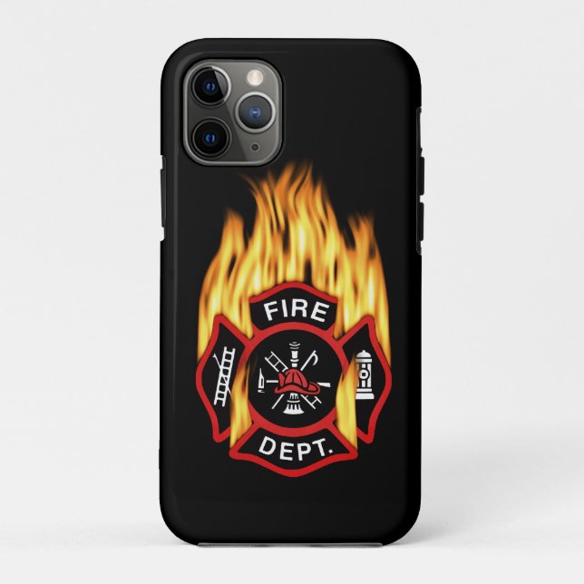 Coques Case-Mate iPhone Insigne flamboyant de corps de sapeurs-pompiers (Dos)
