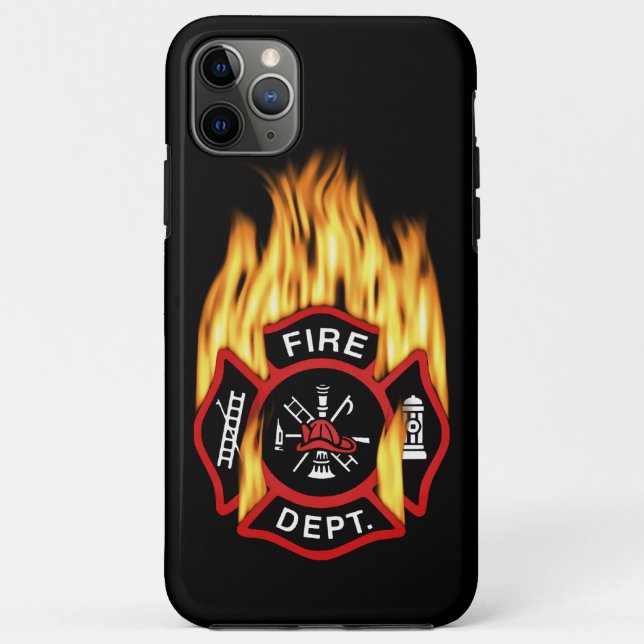 Coques Case-Mate iPhone Insigne flamboyant de corps de sapeurs-pompiers (Dos)