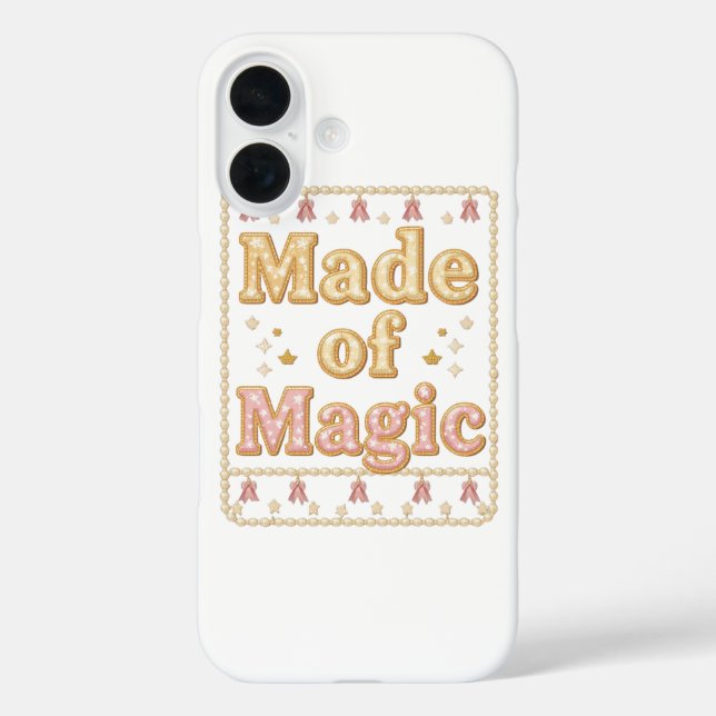 Coques Case-Mate iPhone Inspirational Sparkly "Made of Magic" (Verso)