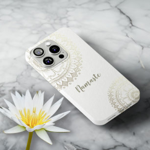 Case-Mate iPhone Case Instructeur de méditation Yoga Gold Mandala Fleurs
