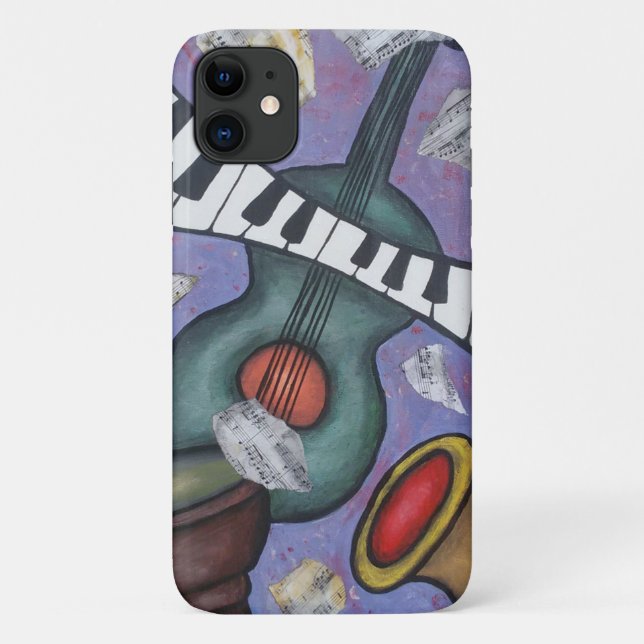 Coques Case-Mate iPhone Instruments de collage de musique peint à la main  (Dos)