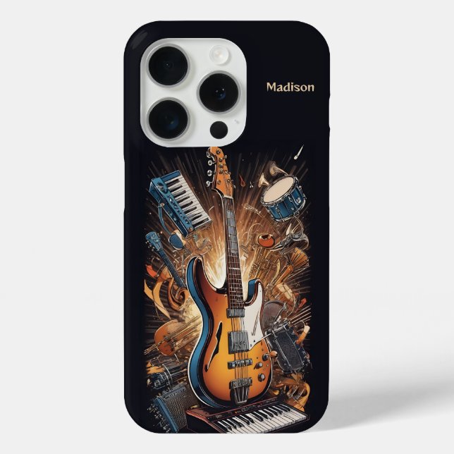 Coques Case-Mate iPhone Instruments de musique de nom personnalisé (Verso)