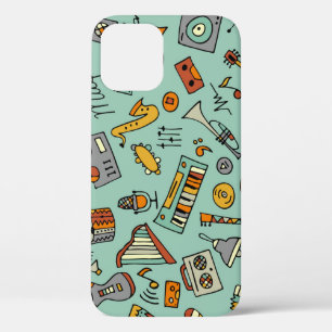 Case-Mate iPhone Case Instruments de musique, motif de croquis vintage.