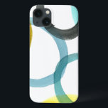 Coques Pour iPhone Interverrouillage des cercles jaunes et bleus<br><div class="desc">Une simple impression de cercles jaunes et bleus imbriqués par Megan Meagher. L'arrière - plan blanc laisse apparaître les couleurs des cercles. Achetez le vôtre aujourd'hui !</div>