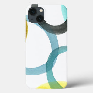 Coques Pour iPhone Interverrouillage des cercles jaunes et bleus