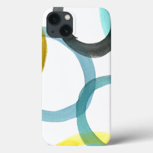 iPhone 13 Case Interverrouillage des cercles jaunes et bleus