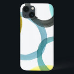 Coque Case-Mate iPhone Interverrouillage des cercles jaunes et bleus<br><div class="desc">Une simple impression de cercles jaunes et bleus imbriqués par Megan Meagher. L'arrière - plan blanc laisse apparaître les couleurs des cercles. Achetez le vôtre aujourd'hui !</div>