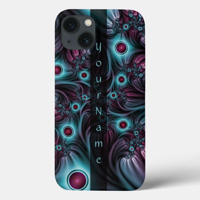 Coques Case-Mate iPhone Into the Depth Blue Rose Abstrait Fractal Art Name (Verso)