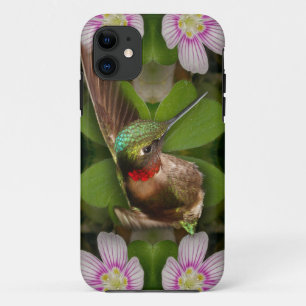 Etui iPhone Case-Mate iphone4 cas - colibri en fleur