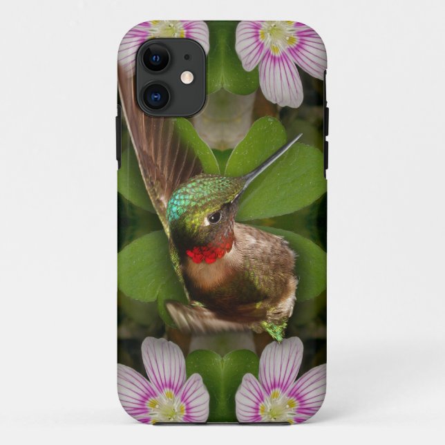 Coques Case-Mate iPhone iphone4 cas - colibri en fleur (Dos)