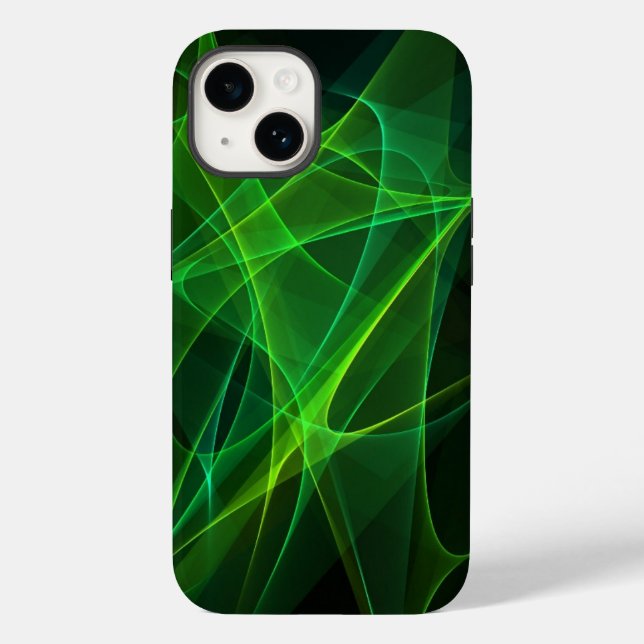 Coques Case-Mate iPhone iphone 14 coques abstraits noir vert (Verso)