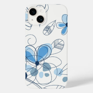 Coque Case-Mate iPhone iPhone 14 Fleurs Coque-Bleu