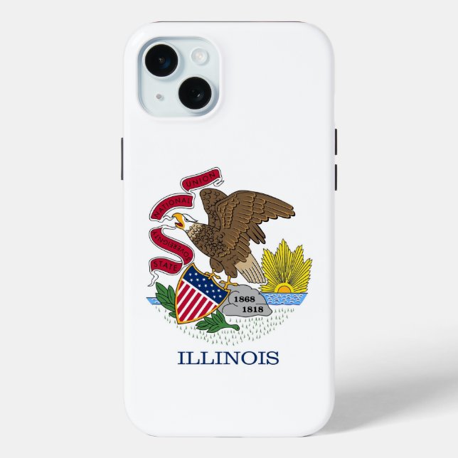Coques Case-Mate iPhone iPhone 15 Plus Coque-Mate, drapeau de l'Illinois (Verso)