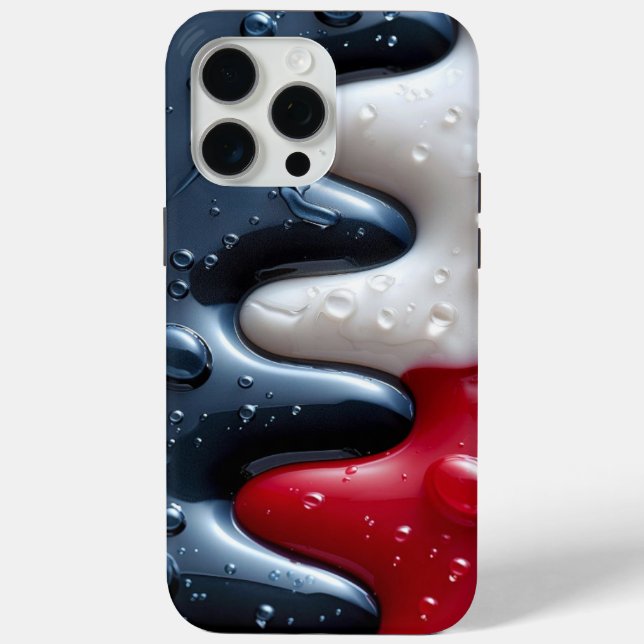 Coques Case-Mate iPhone iPhone 15 pro maxi cas rouge, blanc et noir crémeu (Verso)